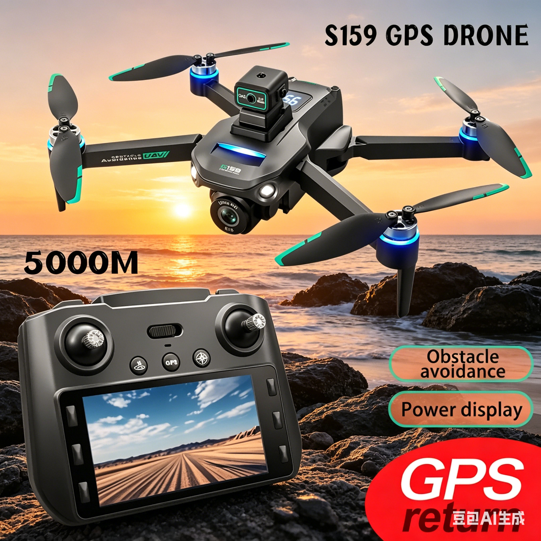 Rc Helicopter Charger - S159 GPS Drone 4K Profesional Dual