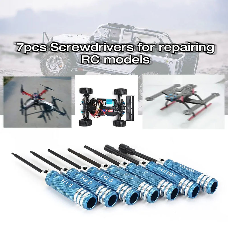 7Pcs 1.5 2.0 2.5mm RC Hex Driv - مراجعة Rc Helicopter Tool Kit وسعره