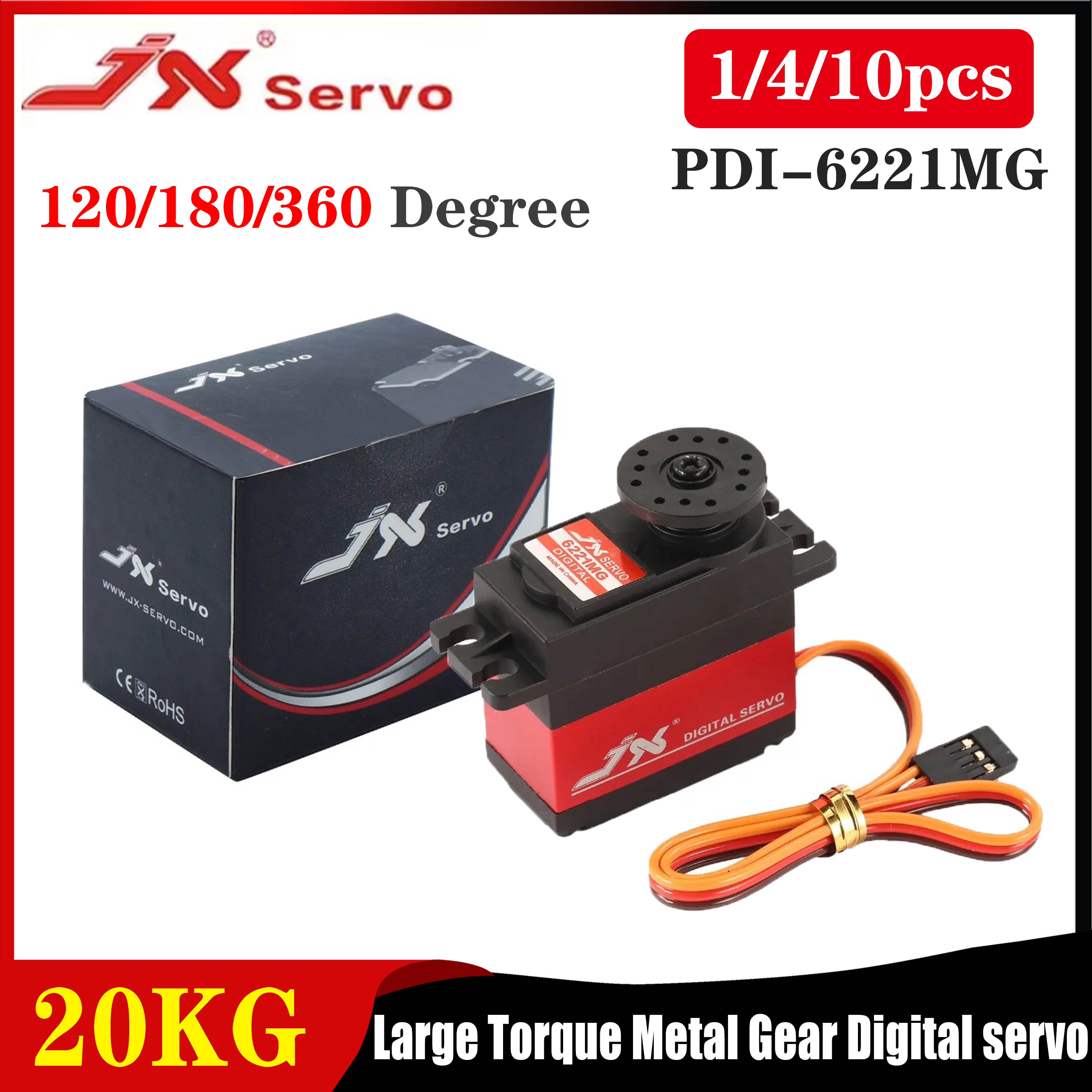 JX PDI-6221MG 20KG Large Torqu - مراجعة Rc Helicopter Large وسعره