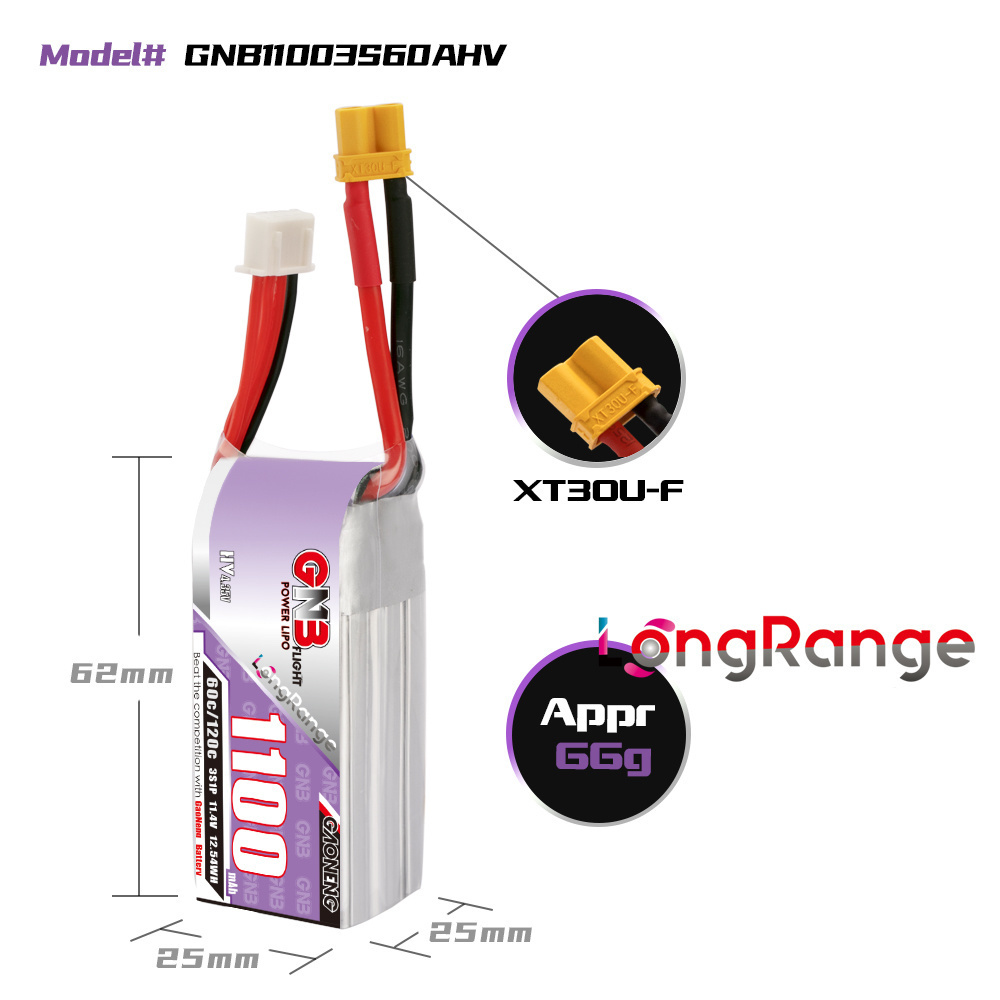 GNB 1100mAh 2S 3S 4S 6S 60C/12 - مراجعة Rc Helicopter Battery وسعره