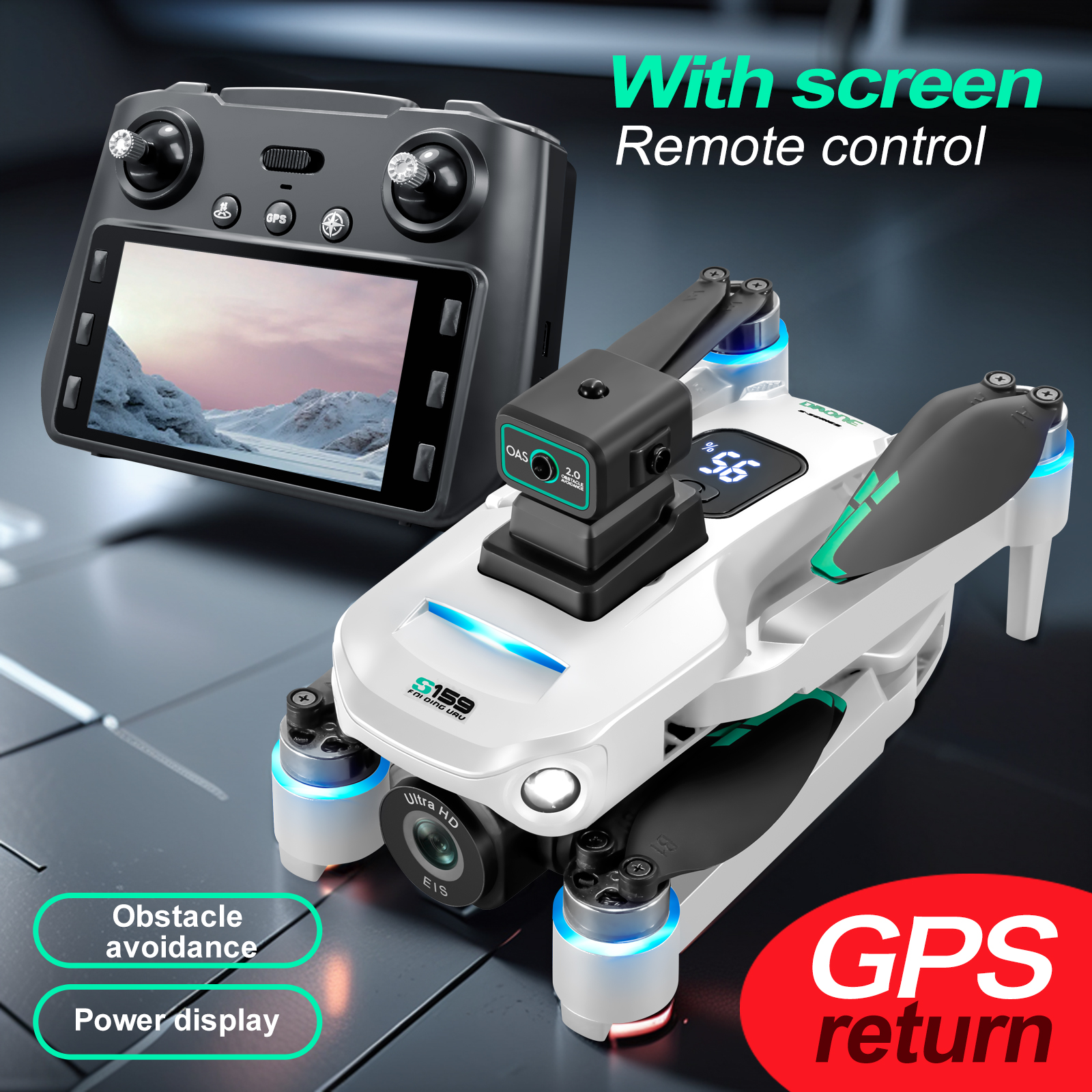 S159 GPS Drone 4K Profesional  - مراجعة Rc Helicopter Charger وسعره