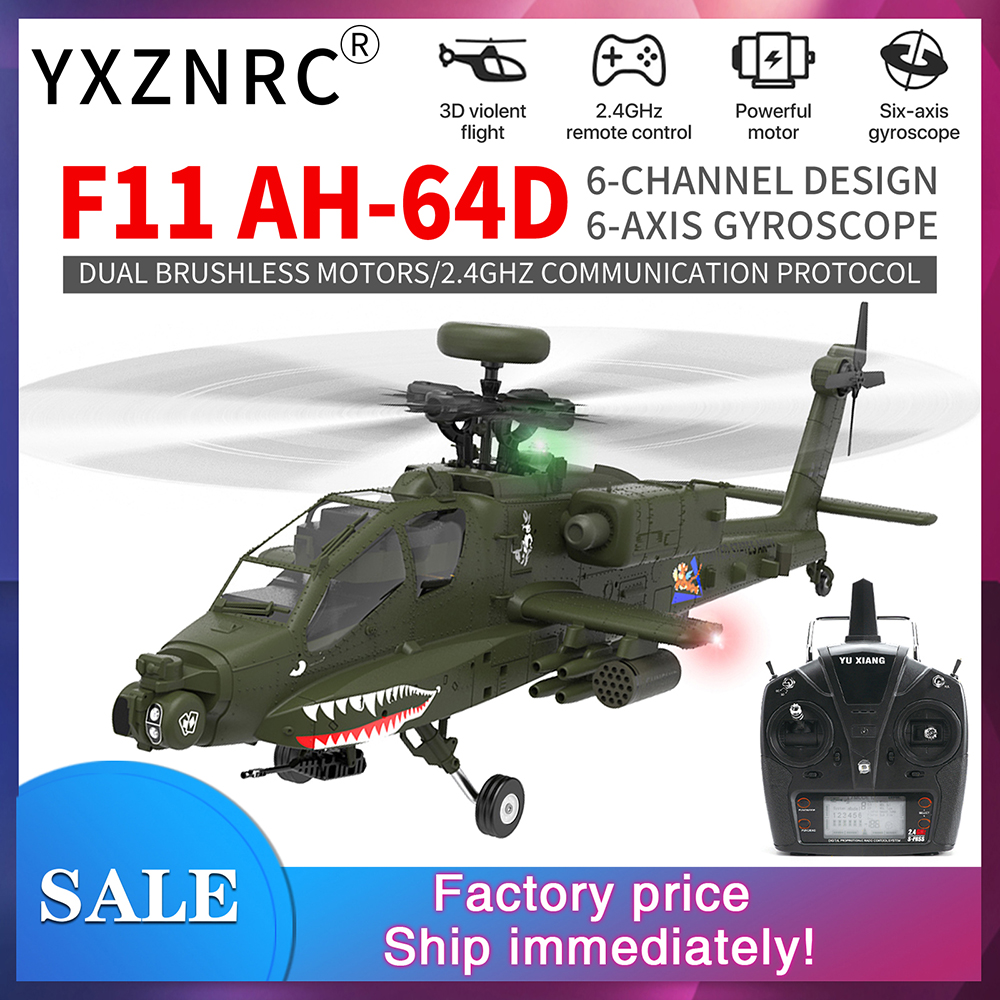 YXZNRC F11 AH-64D Apache RC He - مراجعة Rc Helicopter Gyro وسعره