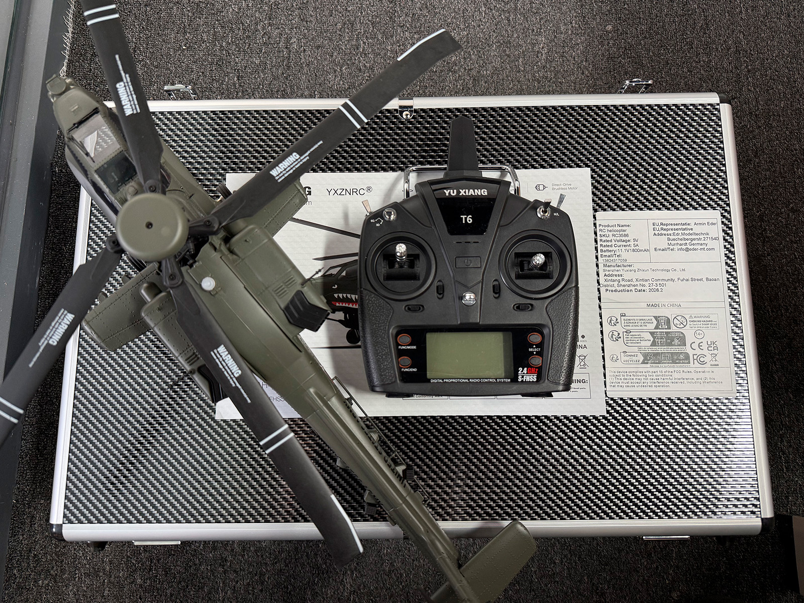 YXZNRC F11 AH-64D Apache RC He - مراجعة Rc Helicopter Gyro وسعره