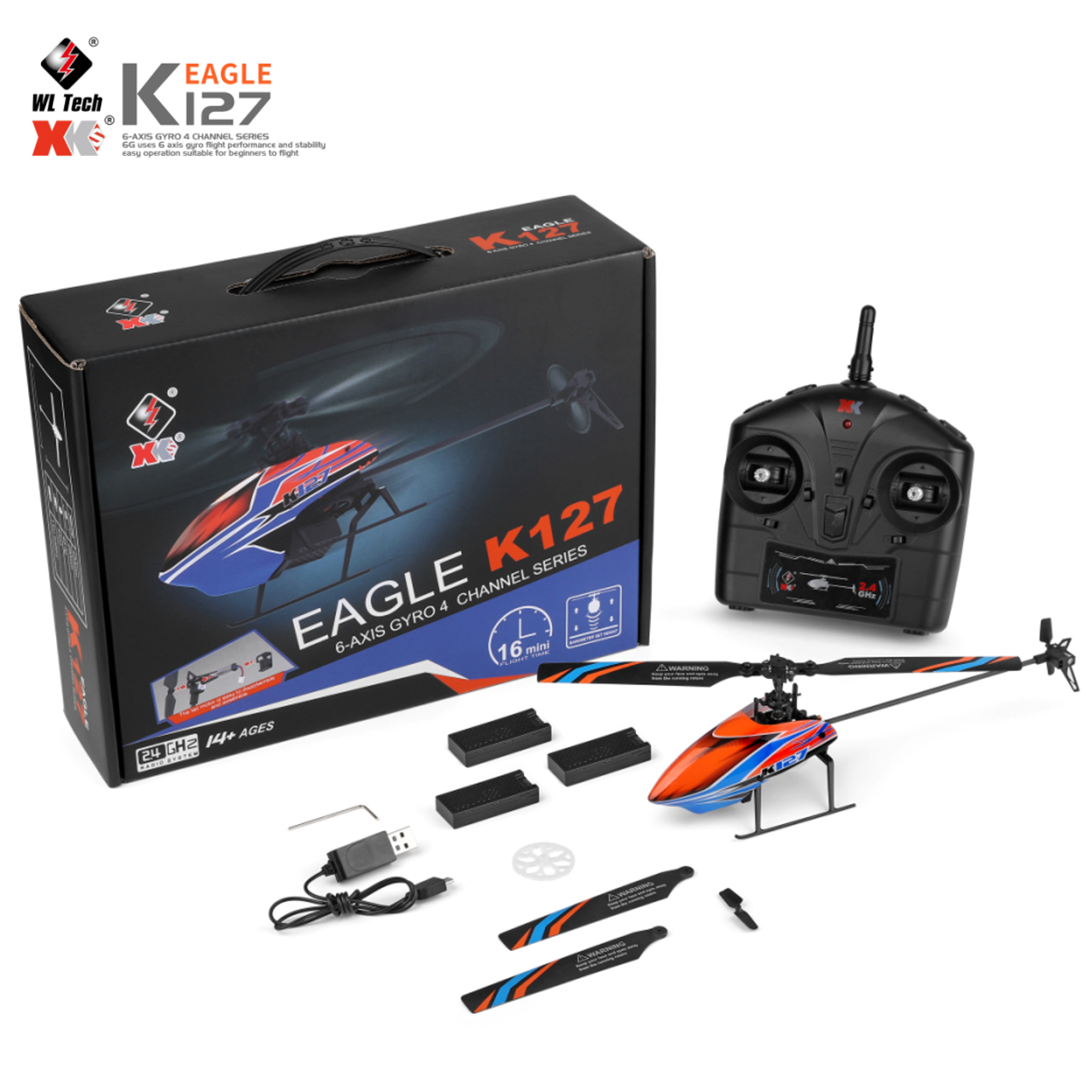 WLtoys XK K127 4CH 6-axis Gyro - مراجعة Rc Helicopter Blade وسعره